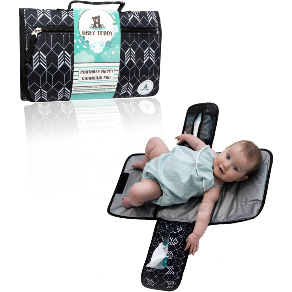 3 in 1 Baby Changing Mat/Pad Portable & Foldable with Pillow and Storage Pockets